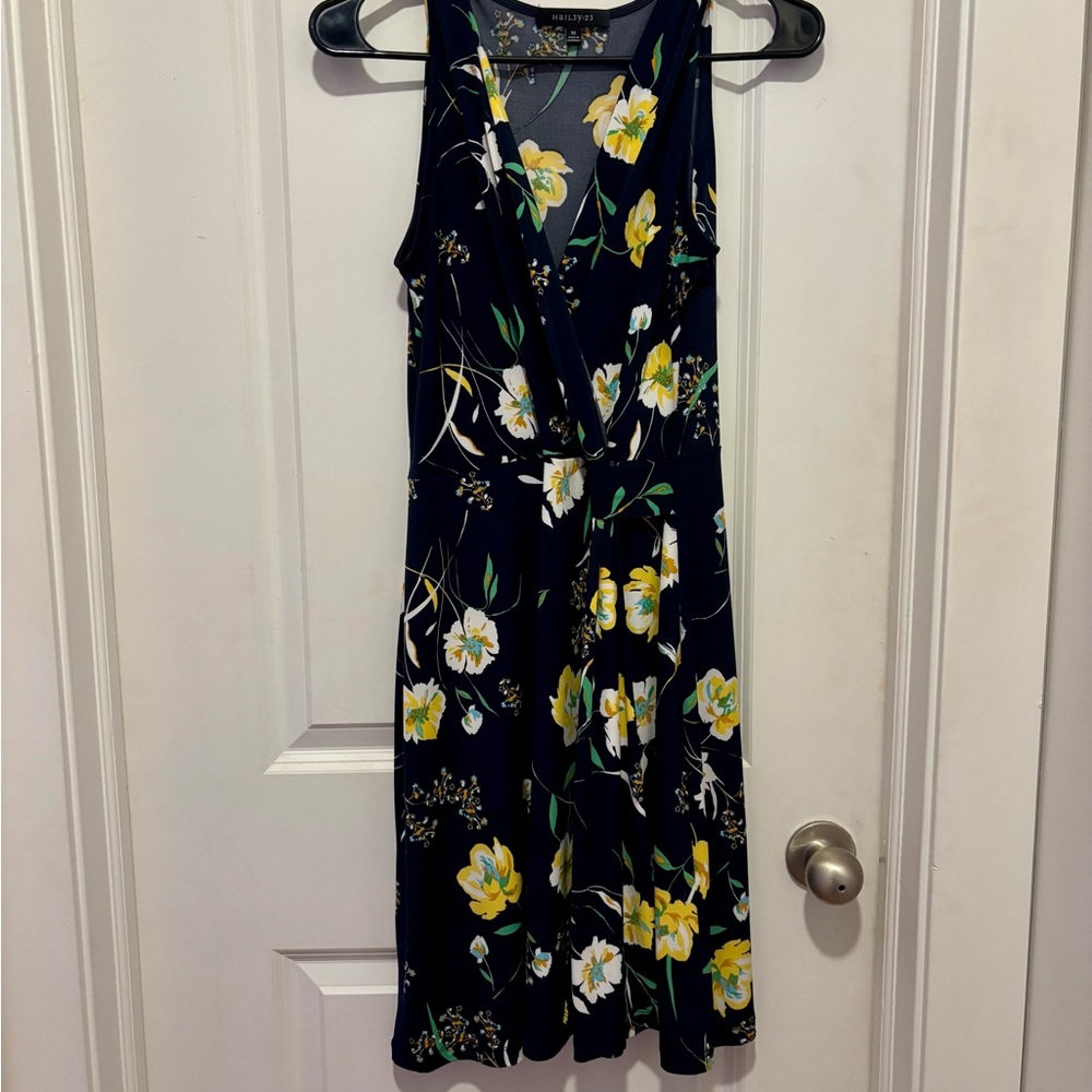 Ann Taylor Midnight Blue Floral Midi Dress